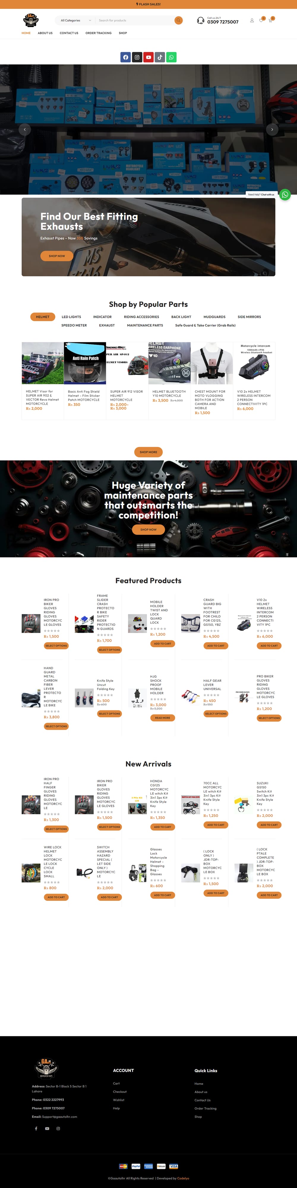 GA Auto Parts website