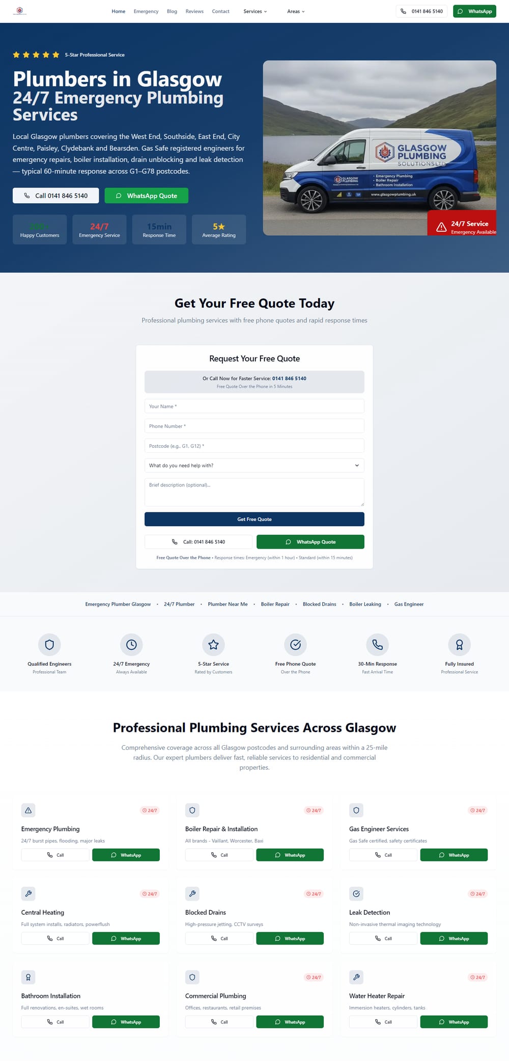 Glasgow Plumbing website