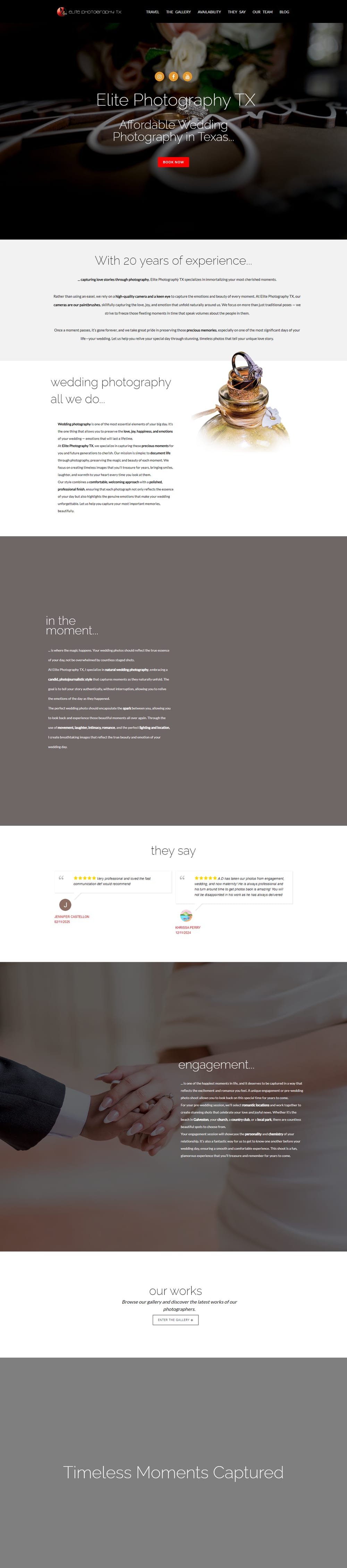 Elite Photography TX website