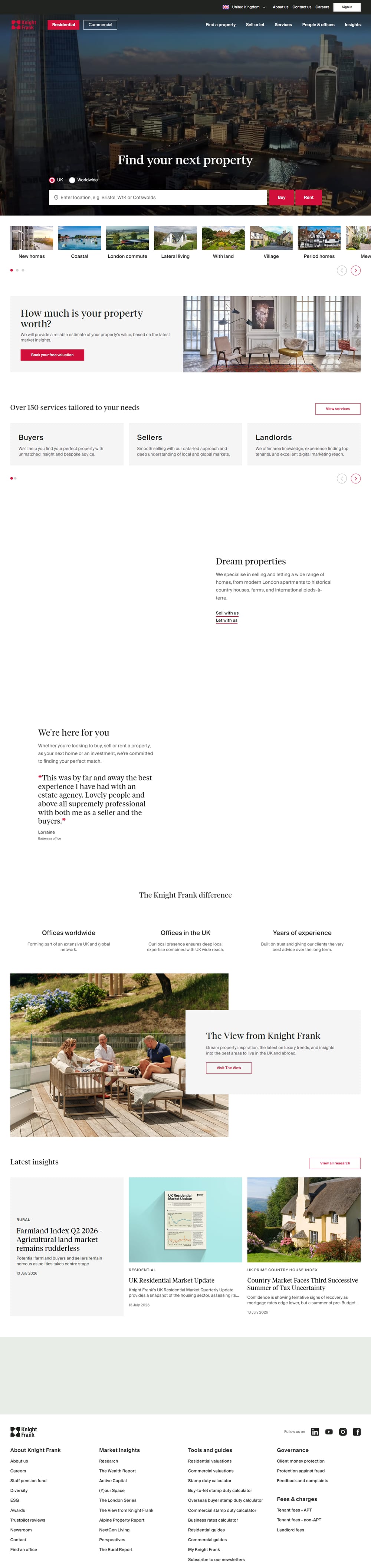 Knight Frank website