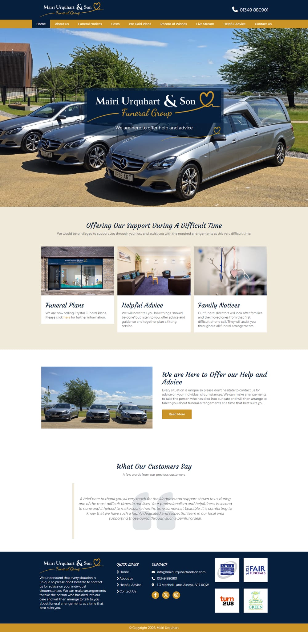 Mairi Urquhart & Son website