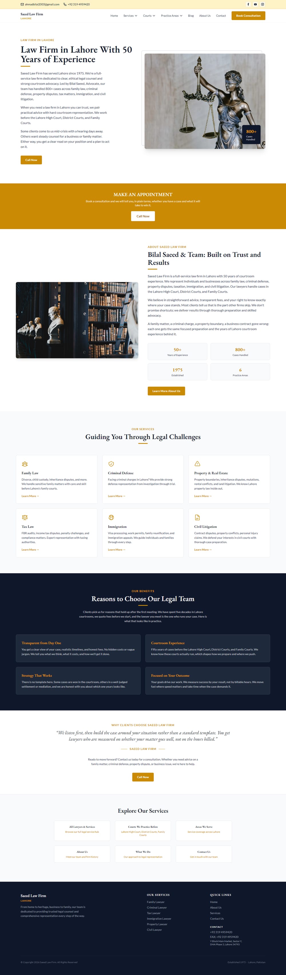 Saeed Law Firm website