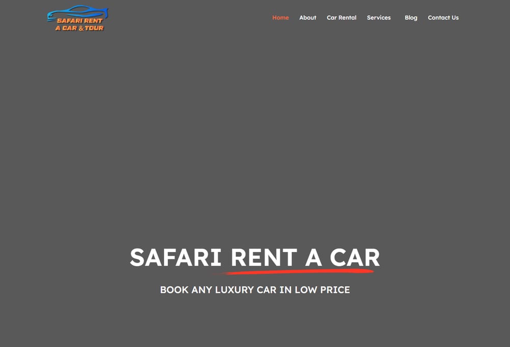 Safari Rent A Car website