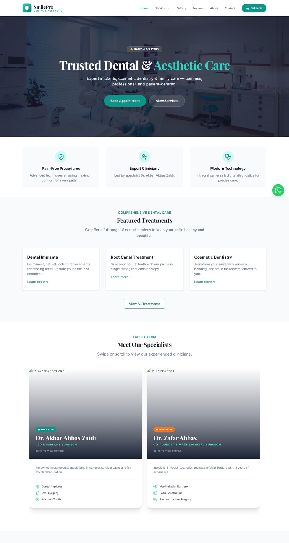 SmilePro Dental website